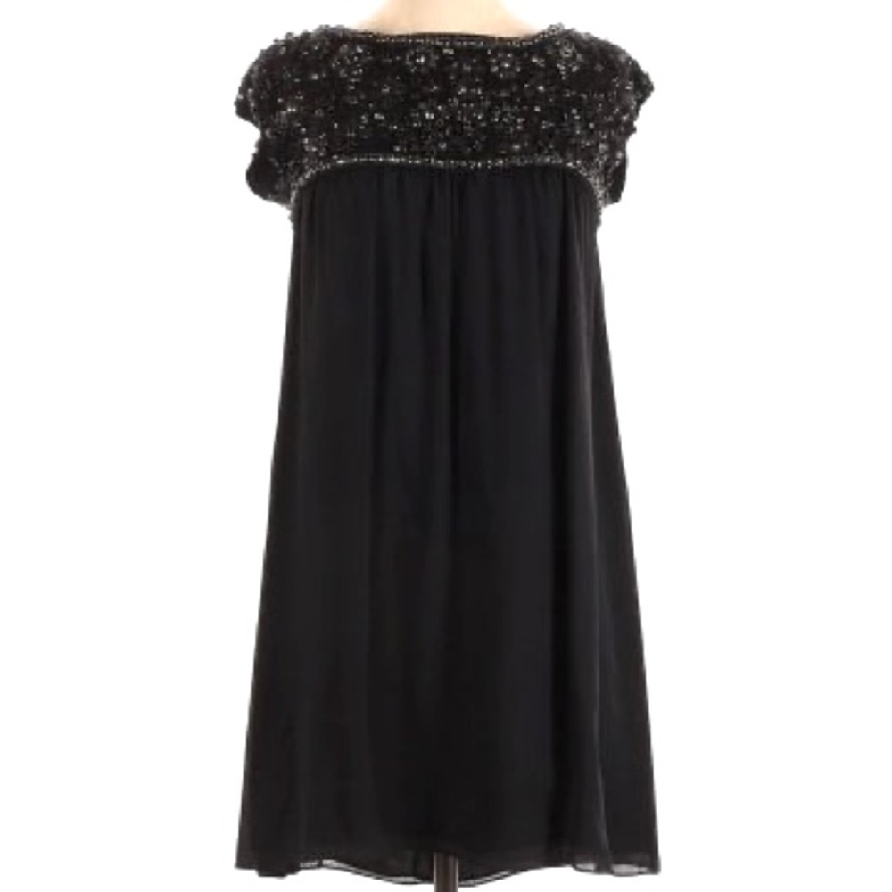 Alice + Olivia Black Silk Beaded Dress